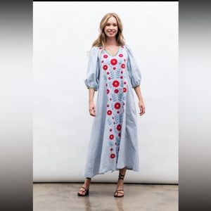 Brand New- Mi Golondrina Coco Azul y Rosa Dress. Small